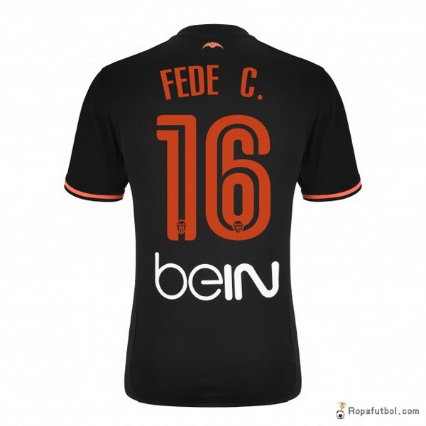 Camiseta Valencia Replica Segunda Ropa Fede 2016/17 Negro